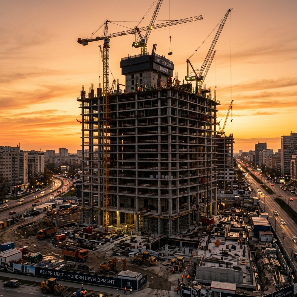 Urban construction and high-rise development skyline